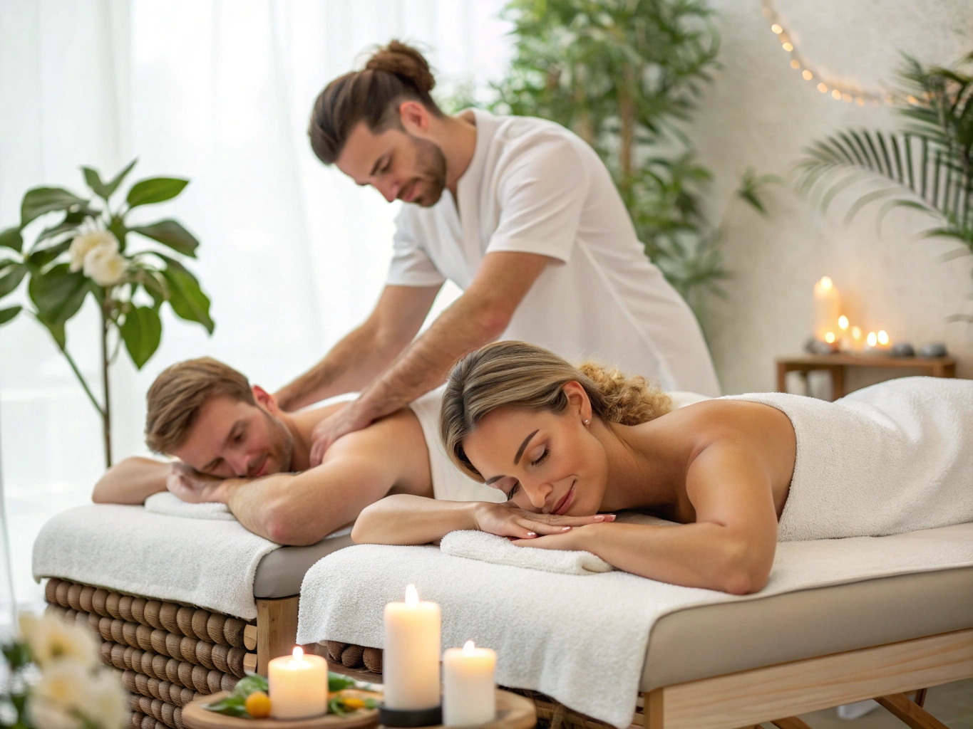Par der modtager synkroniseret massage