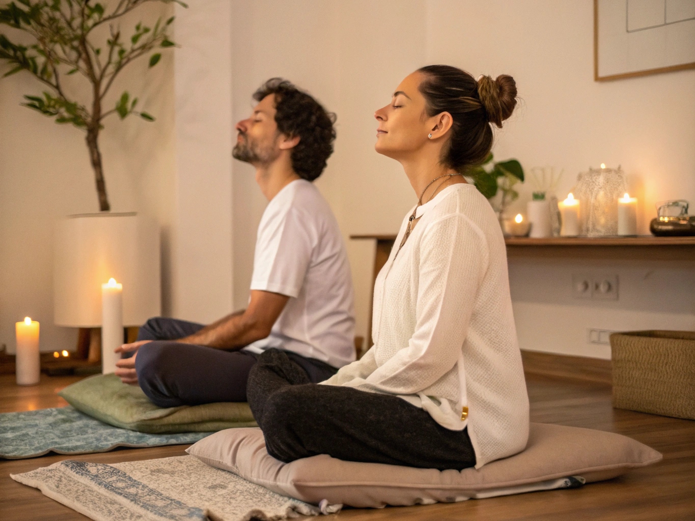 Par der deltager i en mindfulness-session