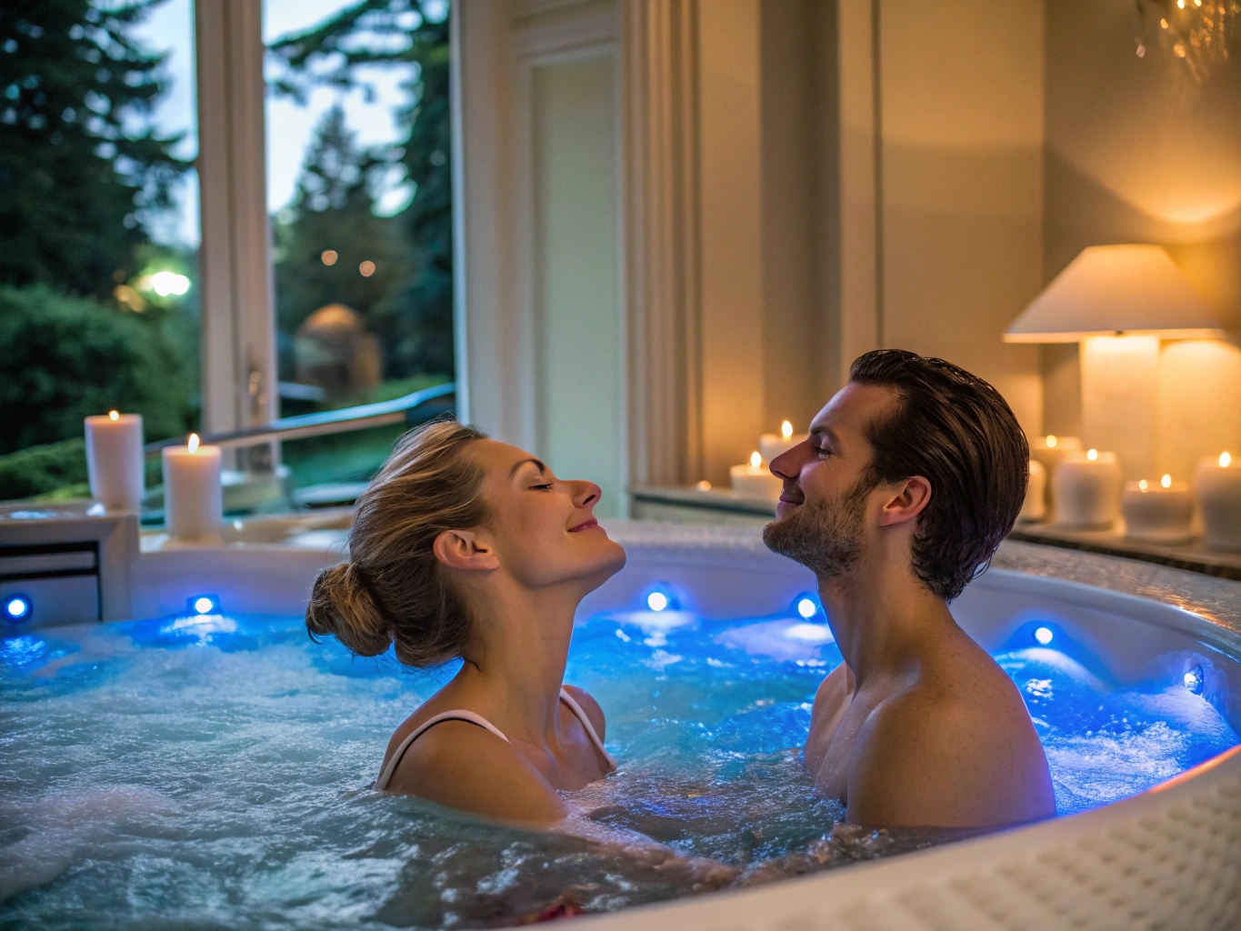 Par der holder i hånd under en spa-oplevelse